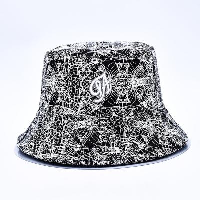 China Sublimation Printed Bucket Hats Custom All Over Print Bucket Hat Pattern Embroidered Logo For Women for sale