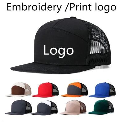 China Logotipo personalizado 7 paneles gorra mayorista de malla Sombreros de camión en venta