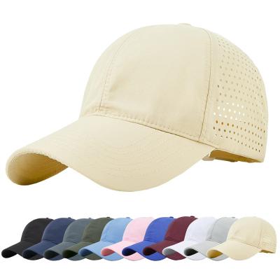 China Men Quick Dry Breathable Sport Baseball Cap Custom Mesh Adjustable Plain Hat Running Trucker Hat for sale