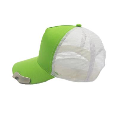 China Foam And Mesh Blank 5 Panel Trucker Cap Bottle Opener Hat Unisex Gender for sale