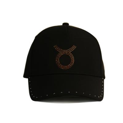 China Wash Cotton Rhinestone Crystal Fashion 5 Panel Baseball Cap For Women Female Twill Washed for sale