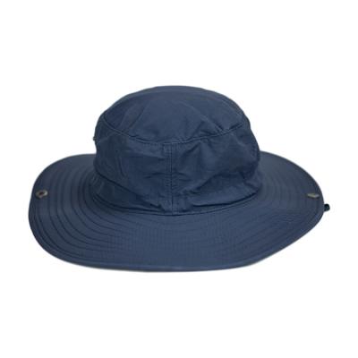 China Plain Pattern Outside Fisherman Bucket Hat With String Mix Panels Style for sale