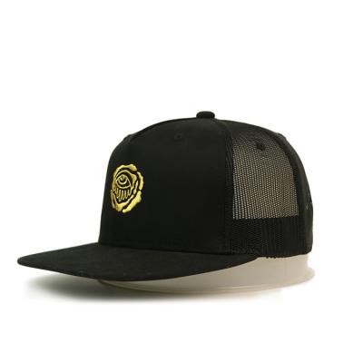 China Custom Trucker Flat Bill Visor Polyester Snapback Mesh Caps for sale