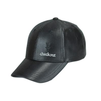 China Comfortable Black Leather Material Sports Dad Hats With Metal Buckle for sale