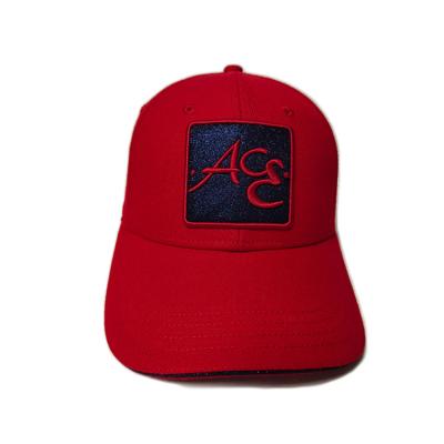 China High-end ACE Unisex Female Male Custom Glitter Cloth Embroidery Logo Constructed Baseball Cap Hat zu verkaufen