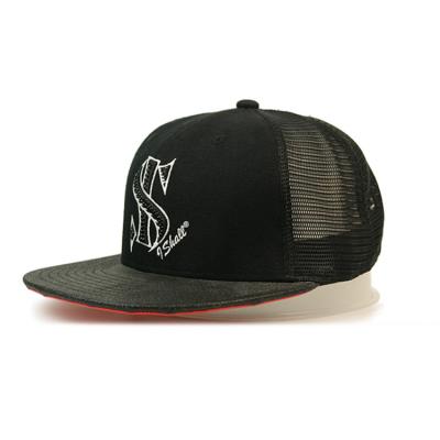 China Wholesale Custom 3D Embroidery Rhinestone Logo Flat Brim White Mesh Trucker Caps Snapback for sale