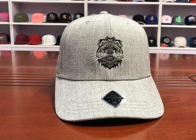 中国 Hot Sales ACE Custom Unisex 6 panels Cotton Fabric Flat Embroidery Lion Logo Metal Back Closure Baseball Cap 販売のため