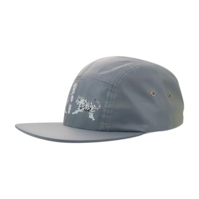 China Custom 5 Panel Camper Hat Printed Logo Nylon Rope Snapback Cap for sale