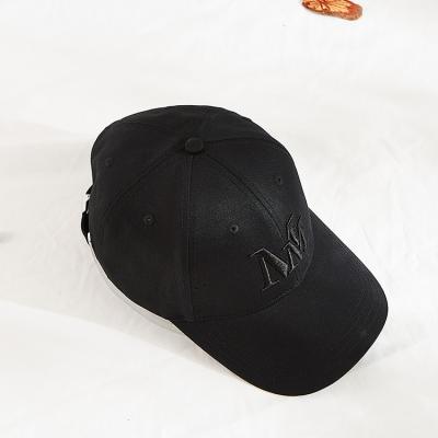 China Blank Pattern Cotton Twill Embroidered Baseball Caps Black Color for sale