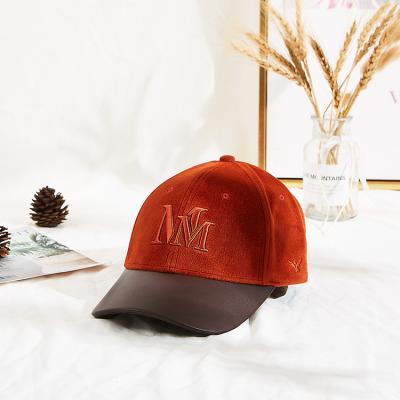 China Adults 6 Panel 3D Embroidered Baseball Caps With PU Brim for sale