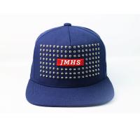 China Studded Rivet Spike Ox Bull Horn Flat Brim Snapback Cap for sale