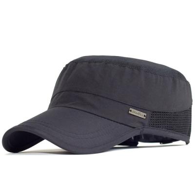 China Outdoor Sport Quick Drying Military Cadet Cap Men Breathable Army Flat Top Hat for sale