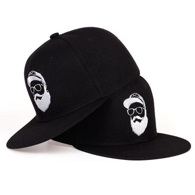 China 6 Panel Embroidery Snapback Cap Wool Acrylic Fabric Custom Flat Brim Hat for sale