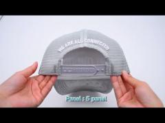 Gray Suede Trucker Hat 3d Embroidered  5 Panel Mesh Cap