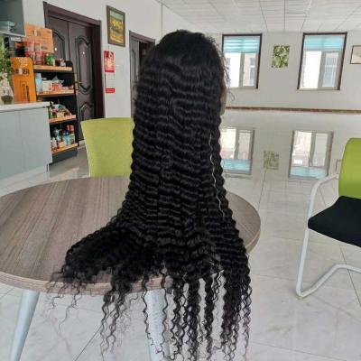 China High Quality 100% Human Hair Full Lace Wig Deep Wave Natural Indian Hot Sale Long Deep Wave Wig Premier Wig for sale