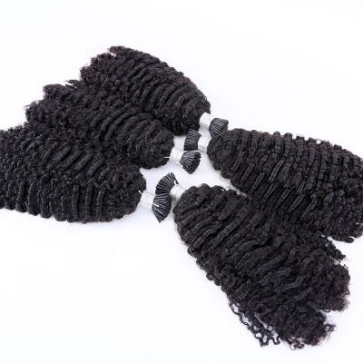 China Wholesale Premier Silky Straight Remy Hair Extensions Invisible I Tip Curly Human Remy Hair Extensions for sale