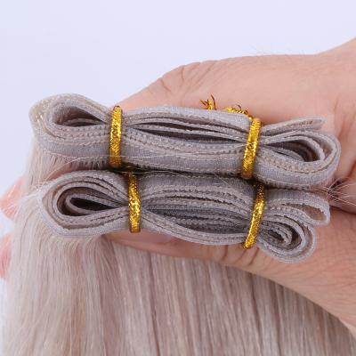 China High Quality Premier Silky Straight Hair Extension Hair Extension Factory Price Flat Weft Weft For White Women Double Drown for sale