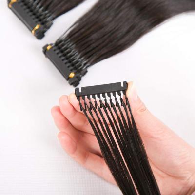 China New premier pure original natural factory hair fast shipping best quality pre bonded machine made extension 6d brazilian virgin hair invisible for sale