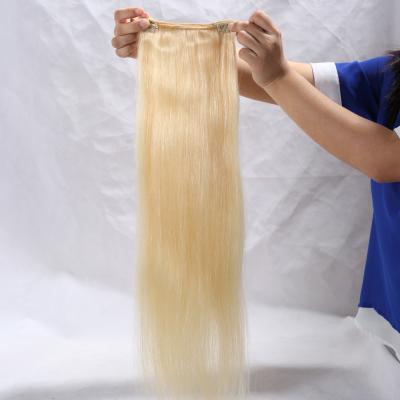 China Hot Selling Best Quality 100% Premier Brazilian Hair Extension 613 Pure Natural Blonde Color Straight Hair Clip In Extensions for sale