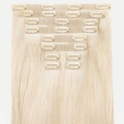 China Premier New Original Pure Natural Hair Invisible Seamless Clip In Hair Extension European Remy Hair 60 Premium Color Clip In Extension for sale