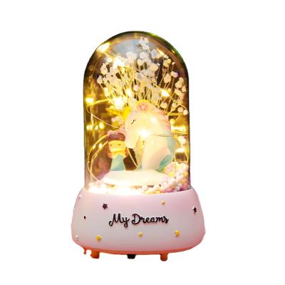 China As Shown Christmas Gift Home Decoration Glass Flower Surround Unicorn Star Lights for sale