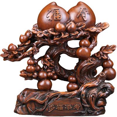 China China Fushou Taozi all wood statue open wooden decoration for sale