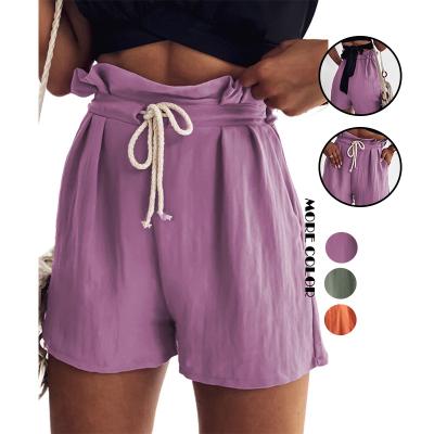 China 2021 Anti-wrinkle women summer pants CHAOMEN plain drawstring elastic shorts for women for sale