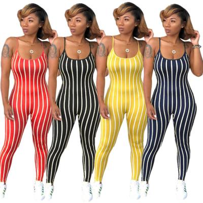 China Breathable Women Design Suspender Sexy Rompers Stripe Pattern YUNTI Jumpsuit Summer Jumpsuit For Girl for sale