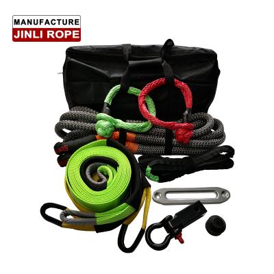 China (JL Rope) High Strength Off Road Gear Recovery Kit with Kinetic Recovery Rope, Tow Straps and Soft Shckles for sale