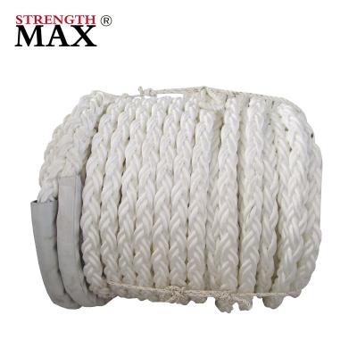 China High strength and low weight JL 8 strand 72MM polypropylene polyester multifilament blended mooring rope for houseboat for sale