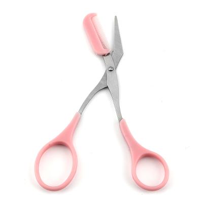 China Stainless Steel Eyebrow Shaping Scissors Cut Comb Hair Remover With Comb Beauty Tool for sale