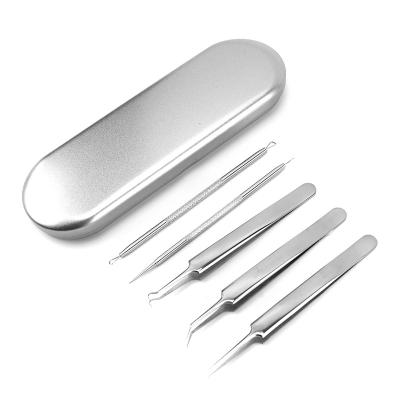 China Comfortable 5 Pieces Blackhead Remover Kit Stainless Steel Tool Stainless Steel Acne Pimple Pimple Remover Kit for sale