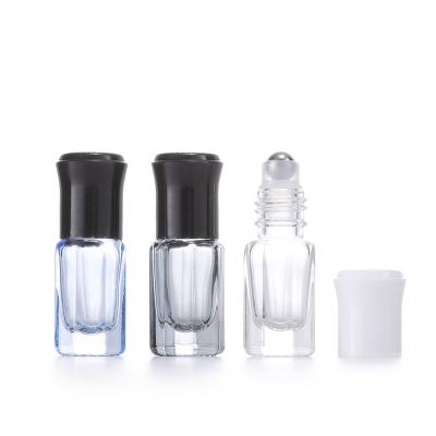 China Cosmetic Bottle 3ml Luxury Color Essential Oil Glass Roll On Bottles Empty Refillable Roll On Bottles For Perfume, Lip Balm for sale