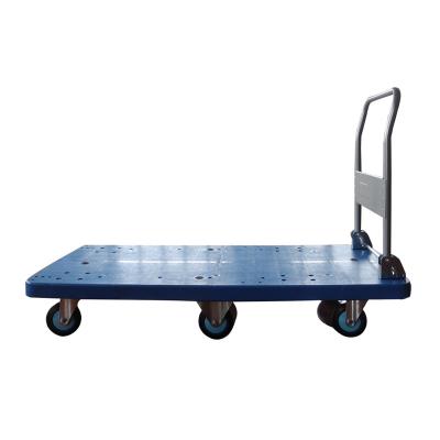 China Factory 500 Kg Heavy Duty 6 Wheels Folding Trolley Platform Hand Cart PLA500T-DX for sale