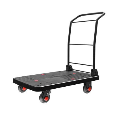 China New Design Uni-quiet Heavy Duty Foldable Hand Cart Plastic Platform Truck PLA300N-DX Tools 300kgs Capacity for sale