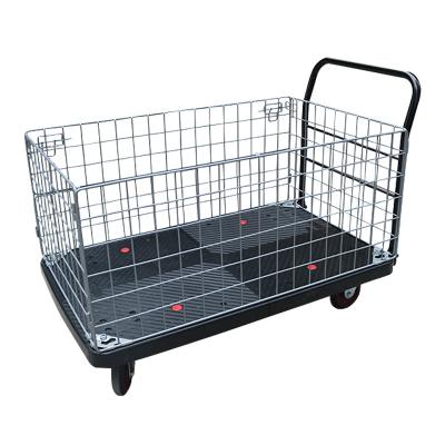 China Heavy Duty 600 Kg Uni-quiet Utility Cart Workshop Trolley Roll Container Tool Cart PLA600Y-AM1 for sale