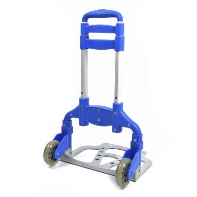 China Aluminum Alloy Portable Folding Hand Trolley 75KG Shopping Trolley Trolley FHT75 Uni-quiet Blue for sale