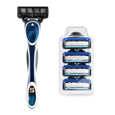 China OEM 5 blade razor system five blade razor system razor with metal handle shaving razor with high quality stainless steel for sale