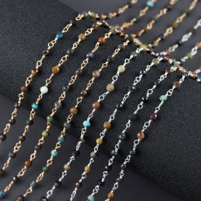 China Natural Stone Copper Multi Color Metal Link Chain Diy Necklace Bracelet For Women Jewelry Making Accessories C263 1m/lot for sale