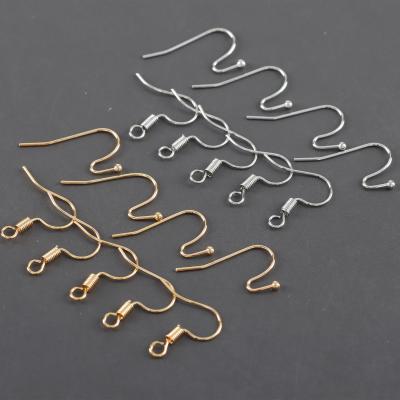 China Wholesale Copper Color Silver Metal Gold French Diy Earring Hooks Clasp Ear Wires For Jewelry Making M1061 50pcs/lot for sale