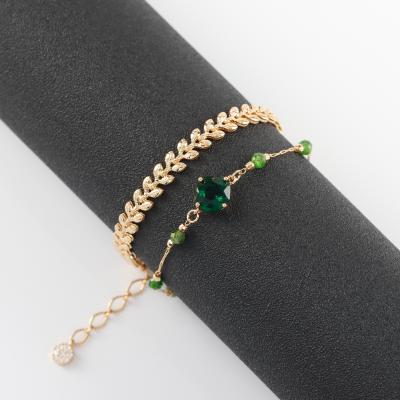 China Simple Vintage Double Layer Chain Arrow Shape Metal Bangle Bracelets Jewelry For Women Girl Accessories M1116 1pcs/lot for sale