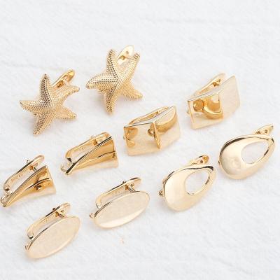 China Copper Starfish Shapes 18k Gold Plated Earring / Hex Stud Jewelry Accessories M804 10 Pcs DIY for sale