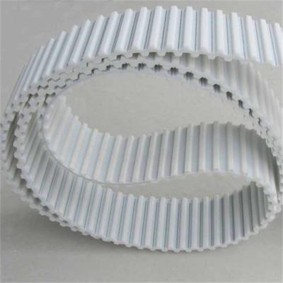 China Endless AT10 Teeth Steel Cleats White Polyurethane Timing Belt PU Synchronous Belt for sale