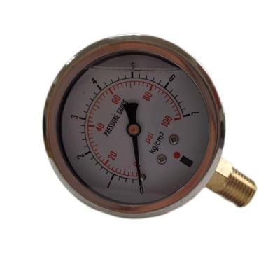 China YL Steel Series Oil Bottom Connection Hydraulic Fluid Pressure Gauge for sale