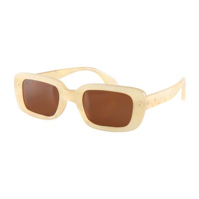 China Square Honey Light Yellow Jelly Color Clear Transparent Rectangle Square Customized Natural Horn Glasses Lenses Frame Sunglasses for sale