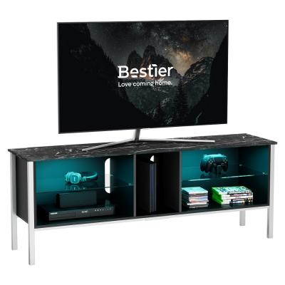 China Modern High Glass Tv Stands With Console Up To 75 TV Storage Cabinet 2-Layers Gaming TV Stand for sale