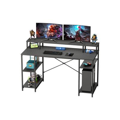 China Fashion Design Adjustable Writing Study Table (Height) 55 Inch Gaming Computer Desk With Monitor Shelf for sale