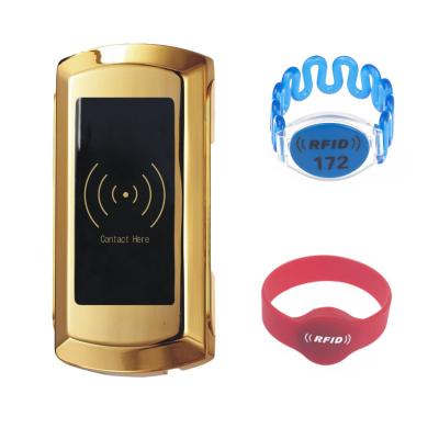 China RFID Hidden Card Cabinet Lock Panel Lock High Security Lock Cabinet Door Gym Smart Spa Magnetic Locker Lock With Free Wristband for sale