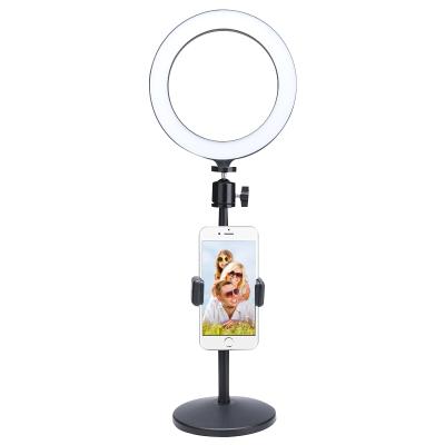 China Popular 8 inch photography USB beauty led ring light with table stand and smartphone holder &ball head for selfie make up for sale