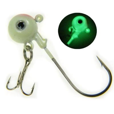 China 100% Lead Crappie Fishing 3/8oz 3d Eyes Glow Jig Heads for sale